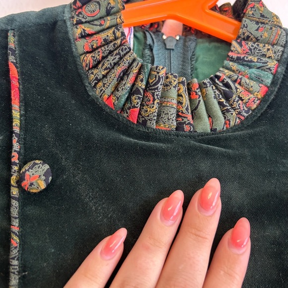 Vintage 80s 90s Yves Saint Laurent YSL Velvet Holiday Junior Girls Dress Size 7 - Picture 3 of 15